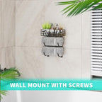 HapiRm Towel Racks for Bathroom Storage - 3 Tier Over The Door & Wall Mount Rolled Towel Storage Organizer Holder with Metal Shelf Basket for Small Bathroom, Camper, Rv - Black, Patented - Image 5
