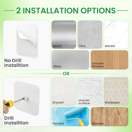 Hat Racks for Wall, 6 Pack Wall Hat Organizer, Adhesive Hat Holde for Door - Image 3