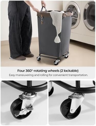 StorageWorks 160L Laundry Basket with Wheels, Rolling Hampers for Clothing - Image 5
