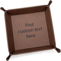 Personalized Leather Valet Tray for Men, Custom Text Brown Catchall by LifetimeCreations