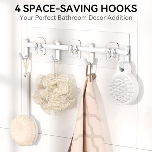 YASONIC Shower Caddy Adhesive, Rustproof Shower Organizer with Soap Holder, Large Capacity Shower Shelves for Inside Shower, No Drilling Bathroom Organizers and Storage for Home Decor（6 Pack White） - Image 6