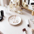 Ceramic Jewelry Tray, White Initial V Personalized Jewelry Dish - Image 4