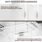 Rustproof Shower Caddy Hanging with Soap Holders for Bathroom, White - Image 7