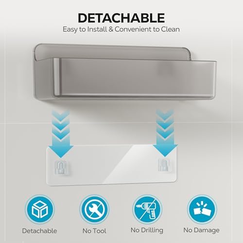 Nieifi Adhesive Shower Shelves, Gray, 5 Pieces - Image 5