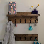 Coat Rack with Shelf Wall Mounted with Storage (Choose Your Length) Towel Rack Entryway Organizer Key Hooks (28" L (7 Hooks) Set of 2) - Image 4