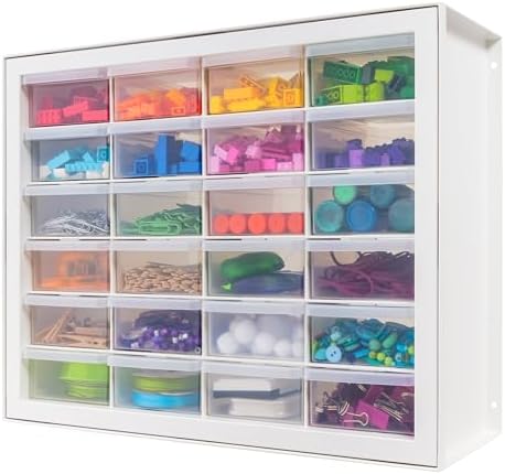 IRIS USA 24-Drawer Plastic Storage Cabinet, Teacher Toolbox, White by IRISUSA