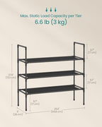 SONGMICS 3-Tier Shoe Rack, Shoe Storage for Hallway Closet - Image 3
