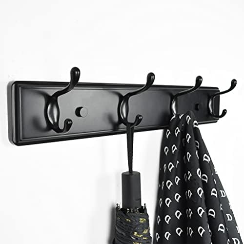 Badiano Heavy Duty Wooden Coat Rack, Wall-Mounted Organizer, 19 Inch, Black - Image 5