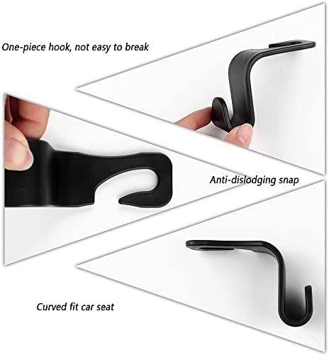 Utility Car Headrest Hidden Hook 33lbMax Car Hooks for Purses & Bags,Hat Holder for Truck Seat Hanger Storage Organizer for Coats,Umbrellas,Grocery Bags,Handbags Universal Car Accessories (Black) - Image 5