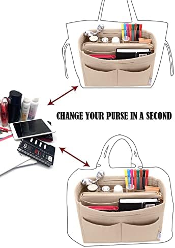 LEXSION Felt Purse Organizer Insert, Tote Bag Shaper Dividers with 5 Sizes - Image 5