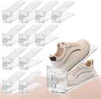 FENRUNXU Shoe Slots Organizer for Closet,12PACK Shoe Stacker Shoe Rack Organizer for Closet Space Saver Storage Shoe Holder Organization(Transparent) - Image 2