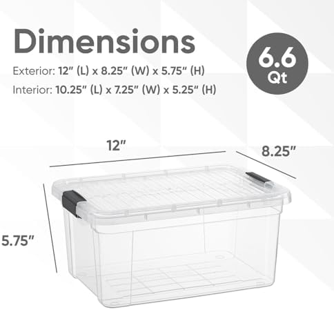 Superio 6.6 Quart Clear Plastic Storage Boxes with Lids, Stackable Organizer Containers, BPA-Free Storage Bins for Home, Office, School & Dorm, 3 Pack - Image 2