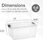 Superio 6.6 Quart Clear Plastic Storage Boxes with Lids, Stackable Organizer Containers, BPA-Free Storage Bins for Home, Office, School & Dorm, 1 Pack - Image 2