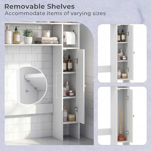 Casart Bathroom Space-Saving Over-The-Toilet Storage Shelf Bathroom Storage Cabinet Organizer (42" Height) - Image 6
