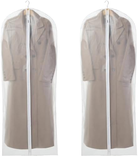 Carbrea 2 Pack Translucent Garment Bags for Hanging Clohes - 24" x 57" by Carbrea