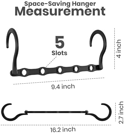 Utopia Home Space Saving Hangers 10 Pack – Magic Hanger Collapsible Black | ABS plastic | Closet organizer | Storage saving hanger I Dorm & small space friendly | Compact storage - Image 2