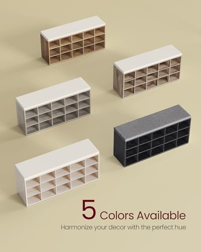 VASAGLE Shoe Bench with Cushion, 15 Compartments, 11.8 x 41.3 x 18.9 Inches - Image 6