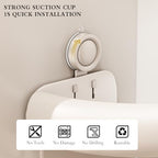CICUFY Shower Caddy Suction Cup, 2 Pack No Drilling Corner Shower Shelves, Rust Proof Bathroom Storage Organizer, Shower Corner Caddy with Removable Hooks and Towel Bar, Triangle, Cream - Image 5