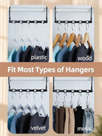 HOUSE DAY Space Saving Hangers 8 Pack, Closet Organizers and Storage | College Dorm Room Essentials with 5 Holes, Multi Hangers in One for Dorm, Apartment Storage Cascading - Black - Image 3