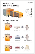 AirVault Vacuum Storage Bags for Travel & Home - Space Saver Compression Packing Bags Set for Clothes, Blankets & Seasonal Storage, Small (4), Medium (8), Large (8) (Orange,20-Pack Combo) - Image 2