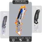10-Pack Heavy Duty Folding Box Cutter with Blade Storage (Entirety Metal) - Image 3