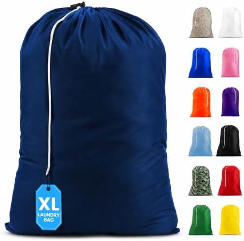 Handy Laundry XL Nylon Laundry Bag 22"x32", Heavy Duty, Navy Blue by Handy+Laundry