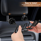 2 Pack Hard Hat Holder for Truck, Car Seat Back Organizer with 3 Hooks for Safety Helmet, Coat, Tool Bag, Stainless Steel with Rubber Coated for Trucks/SUVs/Cars - Image 6