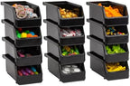 ReadySpace Small Stackable Plastic Storage Bins, 12-Pack, Black by Akro-Mils