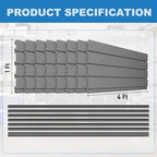 Duzzy Slatwall Panel, 4' H x 8' W PVC Slat Wall Paneling for Garage Wall Storage Organizer (Grey) - Image 3