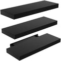Amada 15.7" Floating Shelves for Wall Decor & Storage, Set of 3, Black by AMADAHOMEFURNISHING