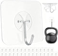 Latoxcaa Heavy Duty Adhesive Wall Hooks - Strong & Transparent, Hold up to 22lb, Waterproof & Reusable, Ideal for Kitchen, Bathroom, and Office (30 Pack) by Latoxcaa-SpaceMaster