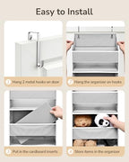 ULG 2-Pack Over-The-Door Organizer 5 Tiers, – Hanging Storage Organizer with 4 Mesh Side Pockets,Space Saving Closet Door Organizer for Clothes, Shoes, Toys, Accessories Light Gray - Image 7