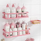 Youvip Shower Caddy, Pink, Adhesive No Drill Bathroom Organizer by YOUVIP