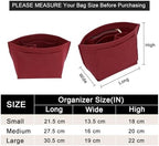 LOUKAYCCI Felt Purse Organizer Insert for Longchamp Le Pliage L Handbag Insert (Vine Red, Large) - Image 2