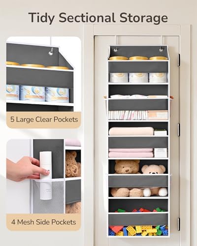 ULG 1 Pack Over Door Organizer Hanging Storage Dark Gray - Image 5
