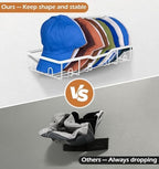 KEETDY Metal Hat Racks for Baseball Caps Wall Hat Organizer Fit 20 Caps Holder, 2 Packs Sturdy Wall Mounted Hat Storage Organizer, White - Image 4