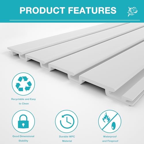 NeatiEase Slatwall Panel Wall Storage Systems, 2 x 4ft Slat Wall Paneling Garage Wall Organizer, Heavy Duty Wall Mounted PVC Wall Rack (White) - Image 2
