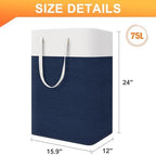 TasticTotes Laundry Basket 3-Pack, Laundry Hamper, 75L-Blue - Image 2