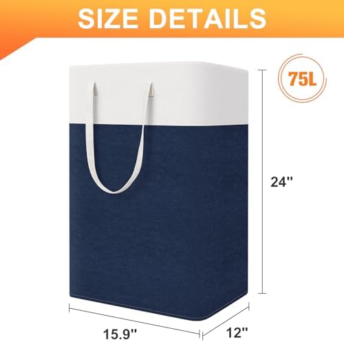 TasticTotes Laundry Basket 3-Pack, Laundry Hamper, 75L-Blue - Image 2