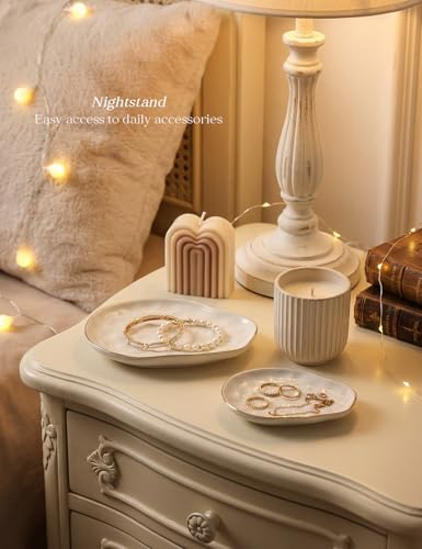 AISBUGUR Jewelry Dish Set of 2, Large Jewelry Tray for More Jewelry Ring Dish Jewelry Bowl with Beautiful Package and Greeting Card Perfect for Birthday Gifts for Women - Image 5