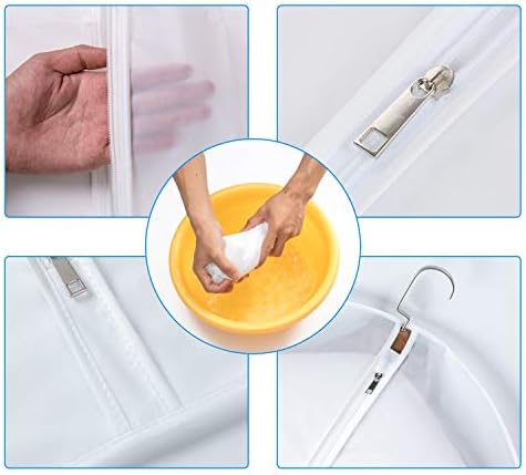 Mskitchen Garment Bags for Hanging Clothes, Clear Plastic Closet Storage Covers with Cedar Balls, 24" x 43"/54”, 6 Pack - Image 5