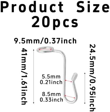 pson 20Pcs Stainless Steel Hanger Connector Hooks, Clothes Hanger Extender Cascading Hooks for Space Saving Wardrobe Storage(Silver) - Image 2
