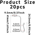pson 20Pcs Stainless Steel Hanger Connector Hooks, Clothes Hanger Extender Cascading Hooks for Space Saving Wardrobe Storage(Silver) - Image 2