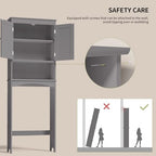 Gizoon Over the Toilet Storage Cabinet with Adjustable Shelf, Grey - Image 6