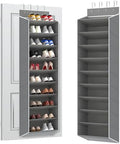 REGELETO 10 Tiers Large Size Over Door Shoe Organizer Storage, Hanging Shoe Rack for Door with Deep Pockets, Fit 20-30 Pairs Shoe Organizer Holder for Sneakers and Boots (Grey) by REGELETO