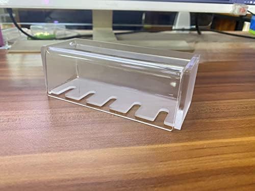 5 Slots Wall Mount Toothbrush Holder with Cover, Self Adhesive Toothbrush Storage Organizer for Shower, Toothbrush Hanger for Bathroom, Medicine Cabinet, Dorm (Frosted) - Image 6