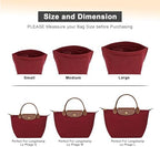 LOUKAYCCI Felt Purse Organizer Insert for Longchamp Le Pliage M Handbag Insert (Vine Red, Medium) - Image 4