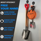 MUTUACTOR Updated Magnetic Hook Heavy Duty,40lbs 2-Pack Super Strong Magnet Garage Hook,Anti-Scratch Large Magnets Hook for Hanging Impact Drivers Trailer Cord Shovel Tool Organizer - Image 3