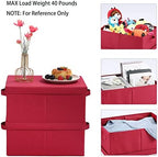 HOONEX Storage Bins with Lids for Organizing, Pack of 2, Storage Boxes with 2 Carrying Handles and Sturdy Heavy Cardboard, 16.5" L x 11.8" W x 7.5" H for Shoes, Books, Clothes, Red - Image 2