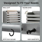 Rebee Vision Key Holder Wall Mount with Mail Slot for Room Decor, Gray - Image 7